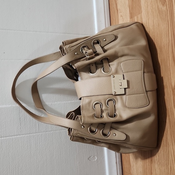 Jimmy Choo - Taupe Leather "Ramona" Shoulder Satchel - Picture 6 of 15